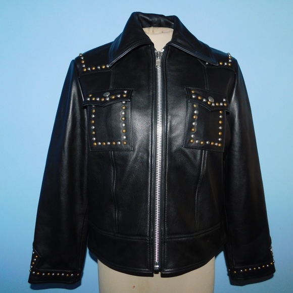 Understated Studded Leather Jacket-60% OFF MSRP - Picture 2 of 7
